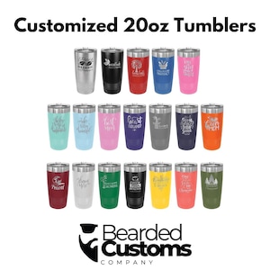 Personalized 20oz Tumbler, ADD YOUR LOGO, Wholesale Tumblers, Laser Engraved Cup, Corporate Gift, Branded, Powder Coated, Bulk Tumblers