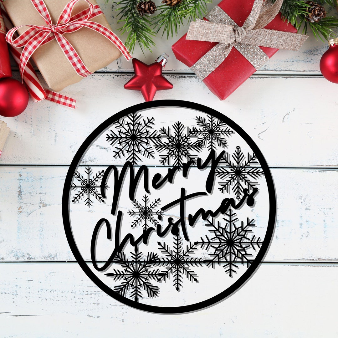 Metal Merry Christmas Sign, Christmas Sign, Metal Christmas Sign, Merry