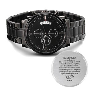 Gift for Son on his Wedding Day, Wedding Gift for Son, Wedding Gift to Son Watch, Son Wedding, Groom Gift from Mom, To My Son Wedding Gift