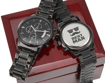 Personalized Best Man Watch - Engraved Timepiece for Groomsmen, Wedding Party Gift, Custom Watch, Memorable Keepsake