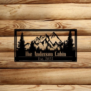 Custom Cabin Sign, Cabin Signs, Lodge Decor, Cabin Decor, Metal Camping Sign, Log Cabin Decor, Outdoor Sign