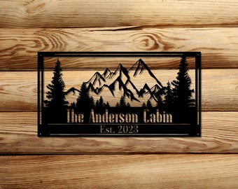 Custom Cabin Sign, Cabin Signs, Lodge Decor, Cabin Decor, Metal Camping Sign, Log Cabin Decor, Outdoor Sign