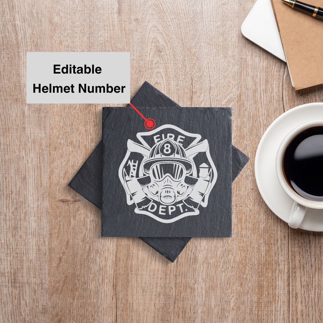 Firefighter Gift Slate Coaster Set, Fire Fighter Fathers Day Gift ...