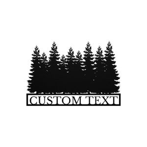 Letrero de bosque de metal personalizado, letrero de árboles de metal, letrero de bosque de metal personalizable, decoración del hogar de la naturaleza