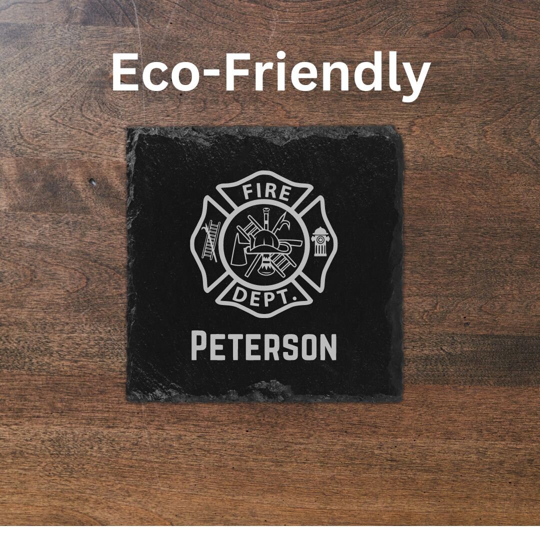 Personalized Firefighter Slate Coaster Set | Firefighter Graduation ...