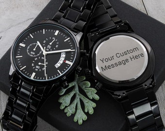 Engraved Watch, Husband Gift, Mens Watch, Anniversary Gift, Boyfriend Gift, Personalized Watches, Gift for Men, Gift For Dad, Custom Watches
