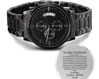 Groom Gift from Bride on Wedding Day, Engraved Watch for Groom, Personalized Groom Watch, Bride To Groom Wedding Gift, Husband To Be Gifts