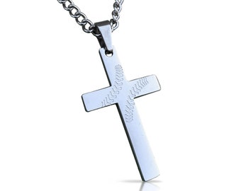 Baseball Cross Necklace - Etsy
