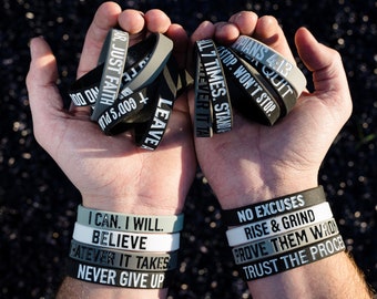 70+ Motivational Wristbands - 3 Sizes Available - Sold Individually