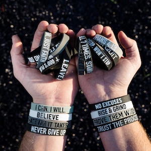 70+ Motivational Wristbands - 3 Sizes Available - Sold Individually