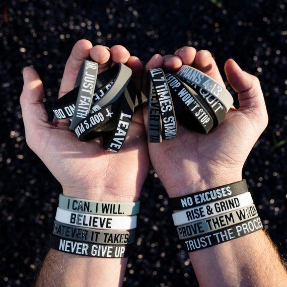 70 Motivational Wristbands 3 Sizes Available Sold Individually 