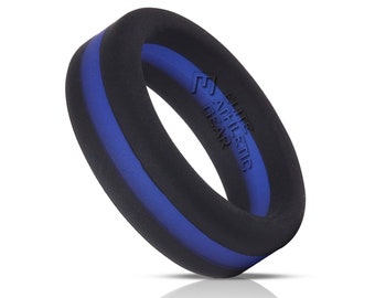 Thin Blue Line Silicone Ring