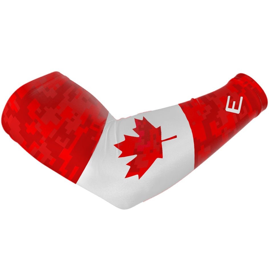 Moisture Wicking Compression Arm Sleeve – Canada Flag Design For Youth & Adults, Over 100 Colors Available