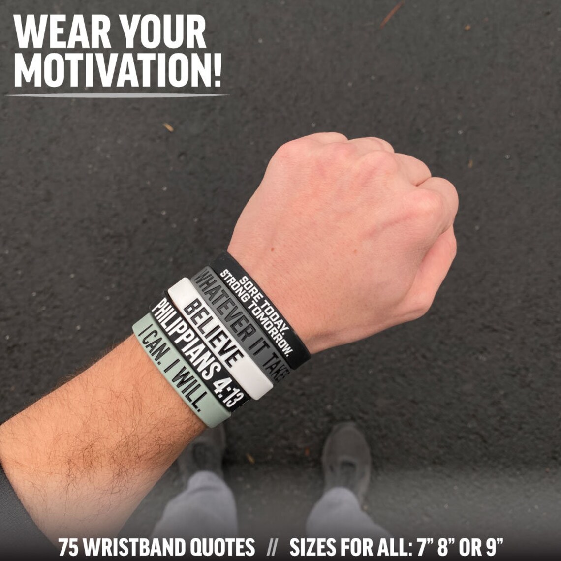 70 Motivational Wristbands 3 Sizes Available Sold Etsy