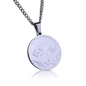 Colgante con cadena "Dios es más grande que los altibajos" - Acero inoxidable