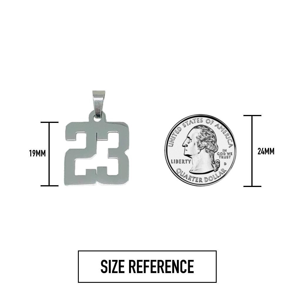 14K Gold Plated Number Pendant With Chain Necklace Stainless Etsy