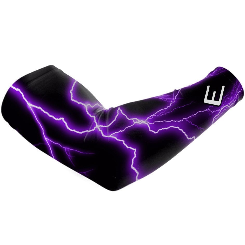 Purple Lightning Arm Sleeve - Youth & Adult Sizes - Sold Individually - All Sports - UPF 50+