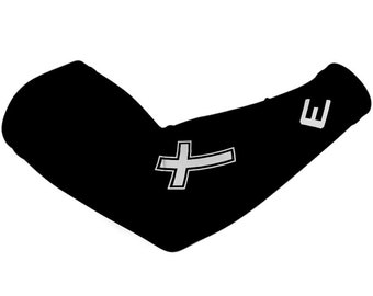 Faith Cross Black Arm Sleeve - Youth & Adult Sizes - Sold Individually - All Sports - UPF 50+