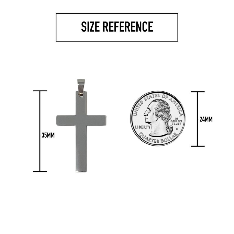 Stainless Steel Philippians 4:13 STRENGTH Bible Verse Cross Men Pendant Necklace