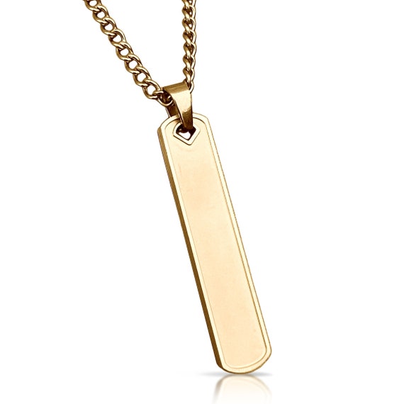 Gold plated bar best sale necklace