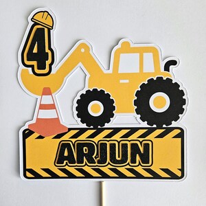 Digger Construction Cake Topper Any Name / Age Personalised Birthday Celebration Bild 6