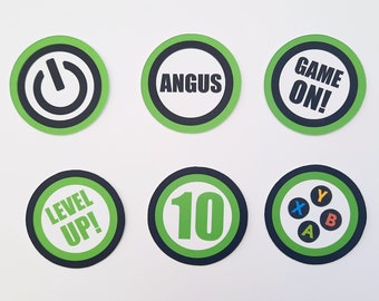 Gamer Gaming Personalised Cupcake Cake Topper Toppers Birthday Decoration Decor Picks