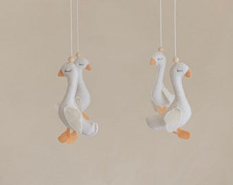 Baby mobile- Goose mobile- Baby girl mobile- Geese Nursery baby mobile- Baby shower gift- Newborn gift- Duck Duck Goose decor- Baby boy gift