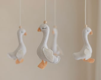 Baby mobile- Goose mobile- Baby girl mobile- Geese Nursery baby mobile- Baby shower gift- Newborn gift- Duck Duck Goose decor- Baby boy gift