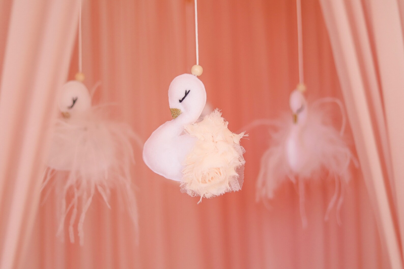 Swan Baby Nursery Mobile Baby Girl Mobile Swan Nursery Etsy Canada