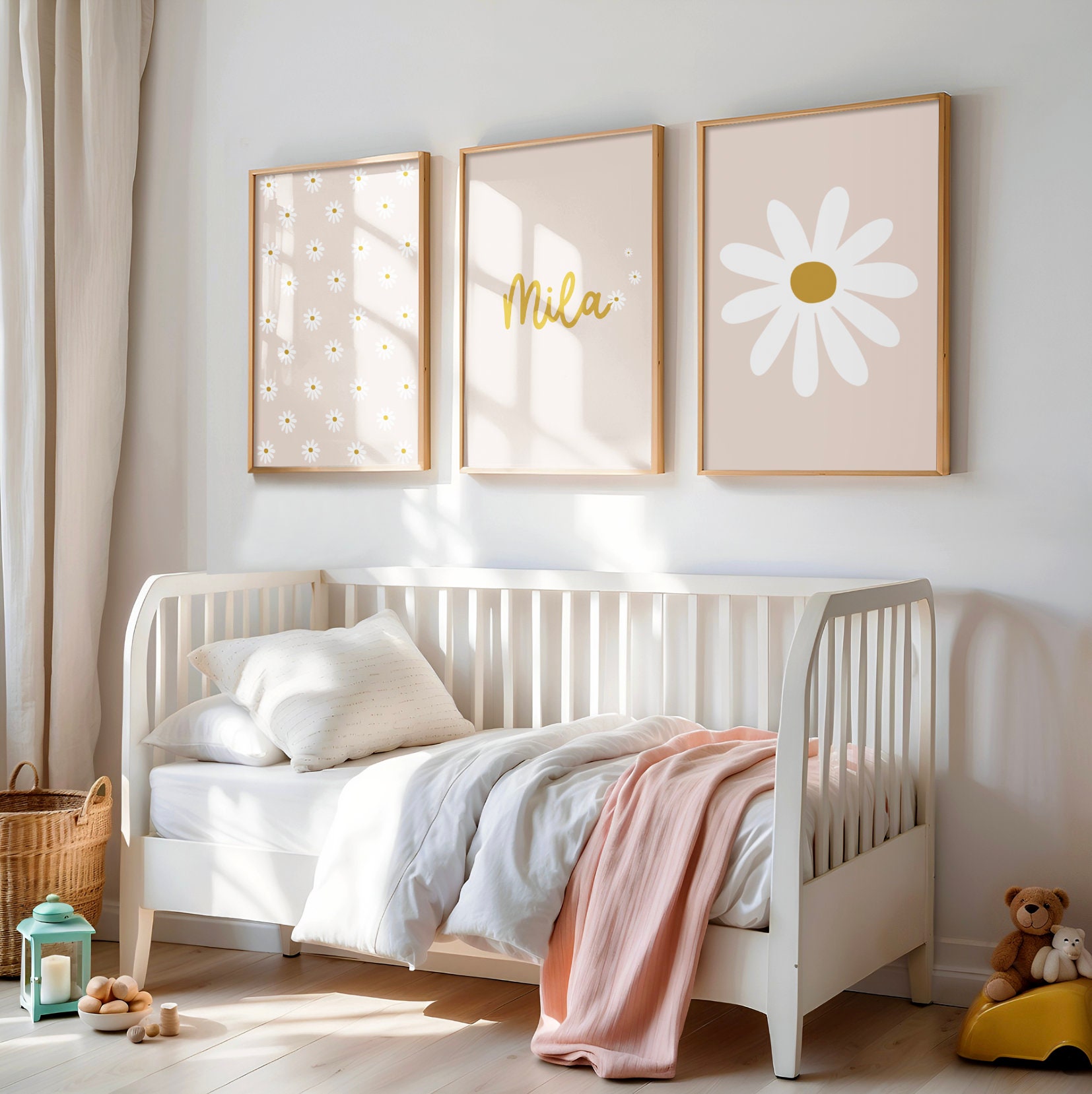 Daisy Nursery Prints, Nursery Wall Art, Daisy Prints, Kids Room Decor ...