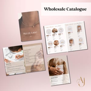 中小企業向けのモダンな卸売カタログ、ラインシート テンプレート、卸売ルックブック テンプレート、Canva ラインシート カタログ