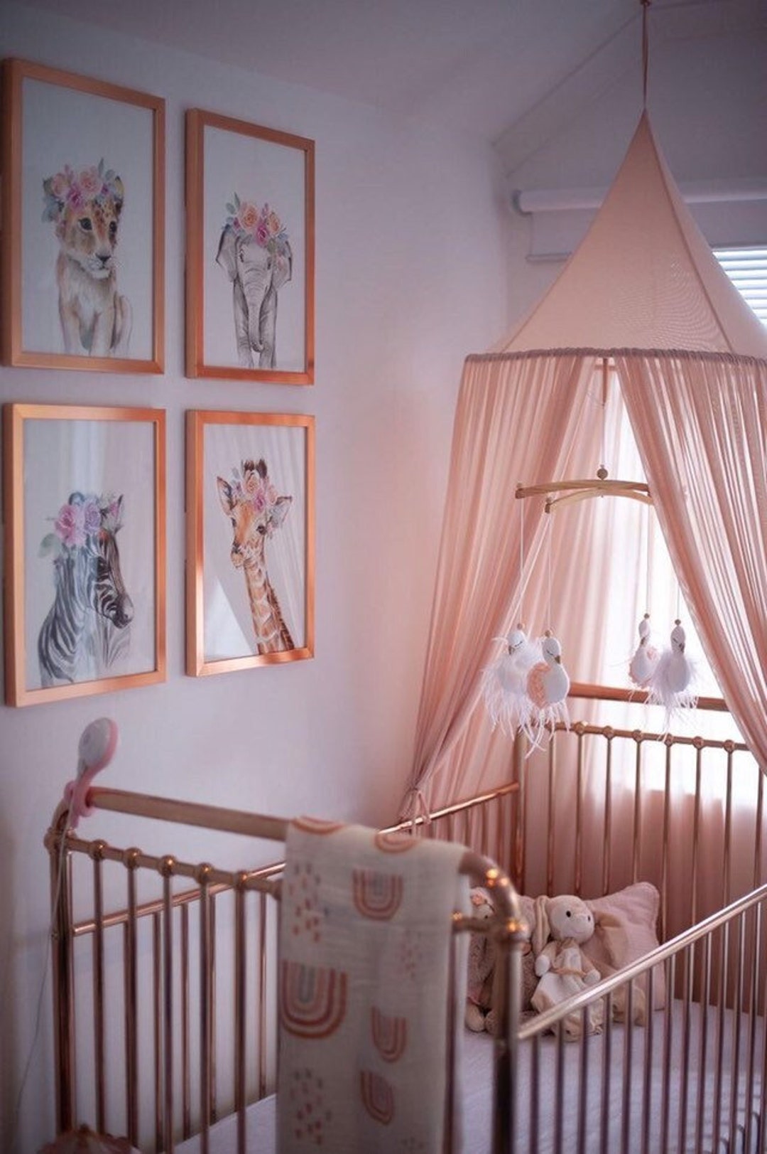 Baby Girl Nursery Mobile, Swan Baby Mobile. Blush and Gold Nursery ...