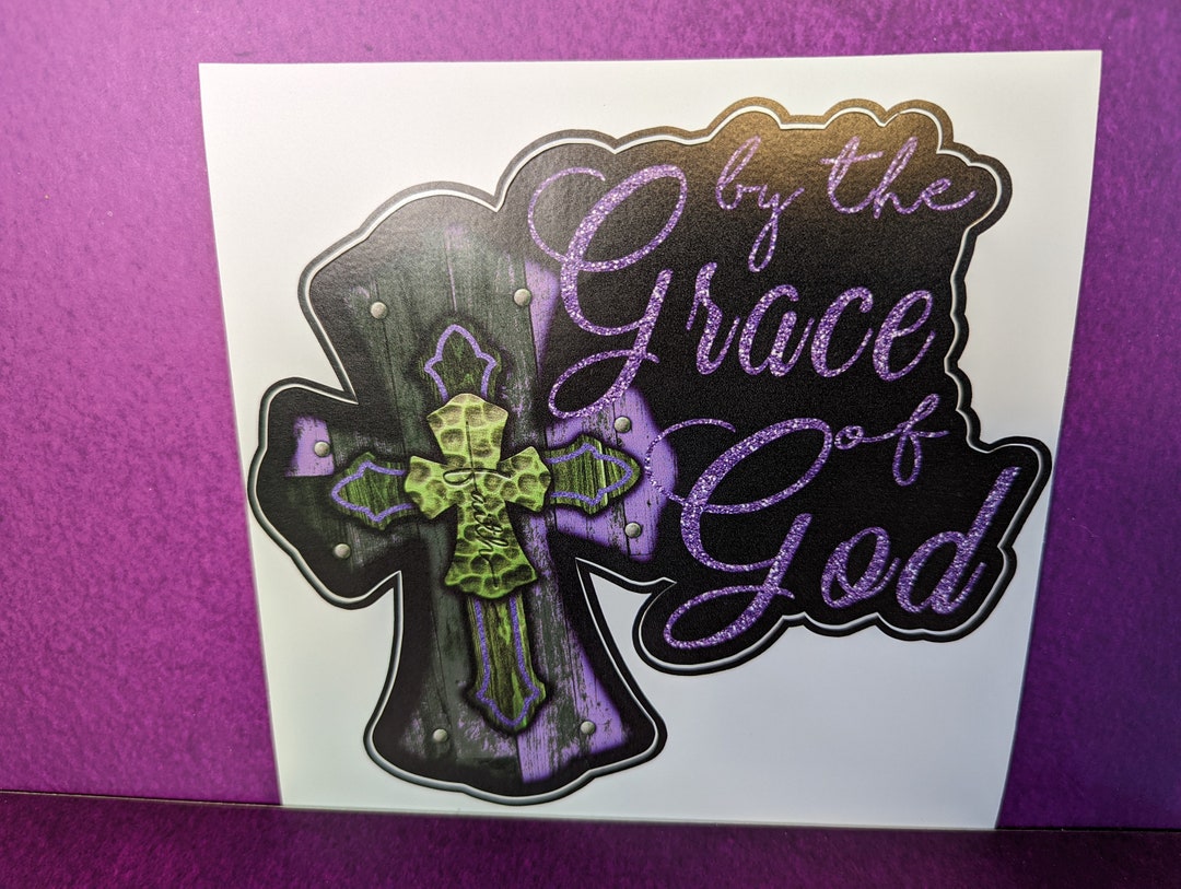 By the Grace of God Purple Vinyl Sticker Decal - Etsy