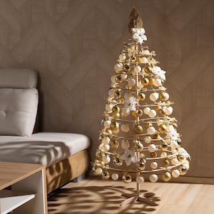 Árvore de Natal espiral de madeira | 140 cm | 55 pol.