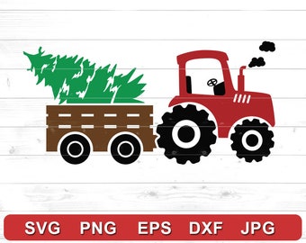 Christmas Tractor SVG: Holiday Tree Decor, Cutting File (Digital Download)