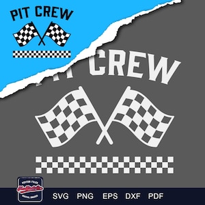 Pit crew SVG - Race flag svg, Racing Shirt Birthday -  Files for Cricut, Silhouette, Sublimation (svg, png, eps, dxf, pdf)