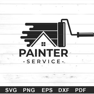 Accueil peinture SVG - service de peintre svg bricoleur résidentiel peintre réparation pinceau entreprise logo design (svg, png, eps, dxf)