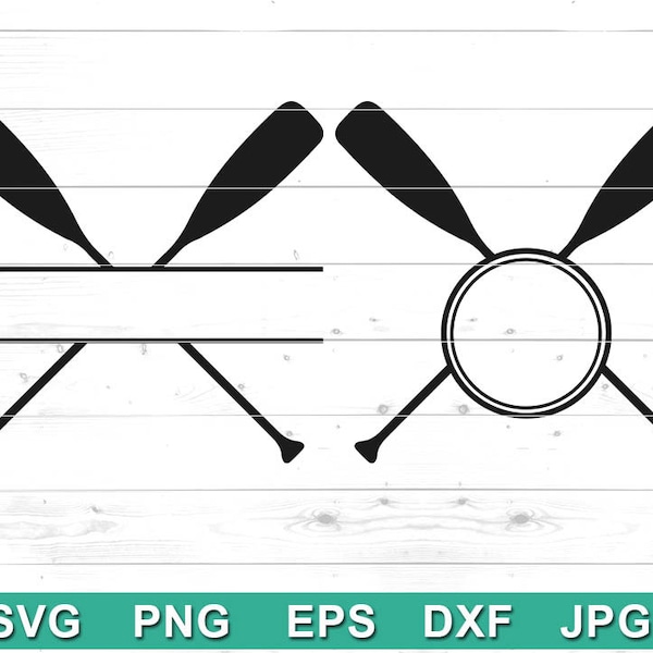 Crossed Paddles Split Name Frame SVG | Cut File Cricut Silhouette, Cutting file, Digital Download (svg, png, jpg, dxf, eps)