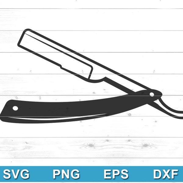 Straight edge Razor SVG - Barber Logo, Files For Cricut, silhouette Files(svg, png, eps, dxf)