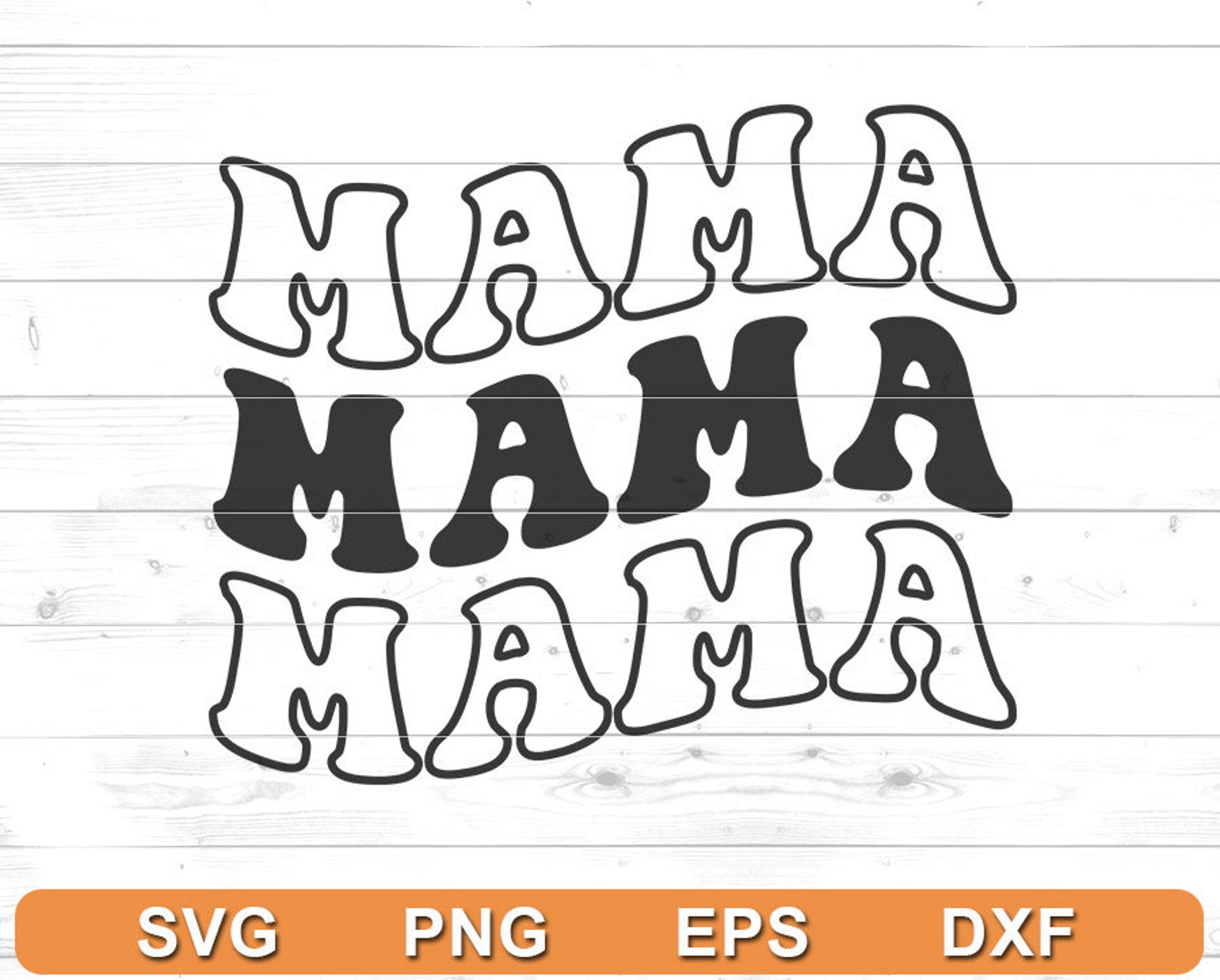 Mama SVG Mama Outline SVG Wavy Letters Svg Design for - Etsy Australia