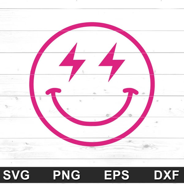 Lighting Bolt Smile SVG - Trendy Design for Hoodie, Tshirt, Tumblr, Sweatshirt - Cricut DIY, Silhouette Cameo, sublimation
