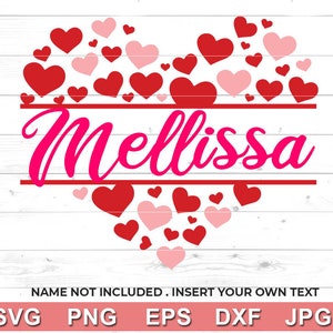 Heart Split Name Frame SVG - Heart SVG, Valentine svg, love svg |for Cricut, Silhouette, sublimation(svg, png, jpg, dxf, eps)
