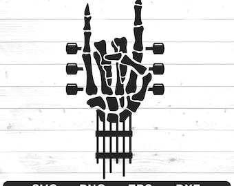 Rock And Roll Skeleton Guitar SVG - Music Lover, Skeleton Guitar Svg (svg, png, eps, dxf)