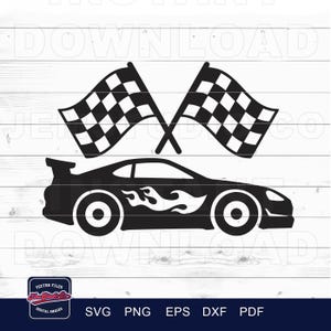 Race Car Birthday SVG: Racing Flags, Shirt Design (Digital Download)