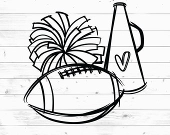 Doodle Cheer Football Mom SVG: Shirt Design (Digital Download)