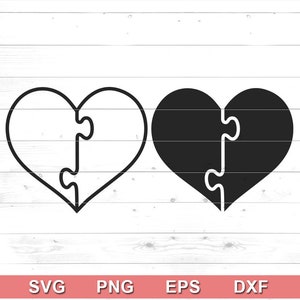 Puzzle Herz SVG - Puzzle Herz Clipart, Shirt Design, digitaler Download für Cricut, Silhouette (svg, png, eps, dxf)