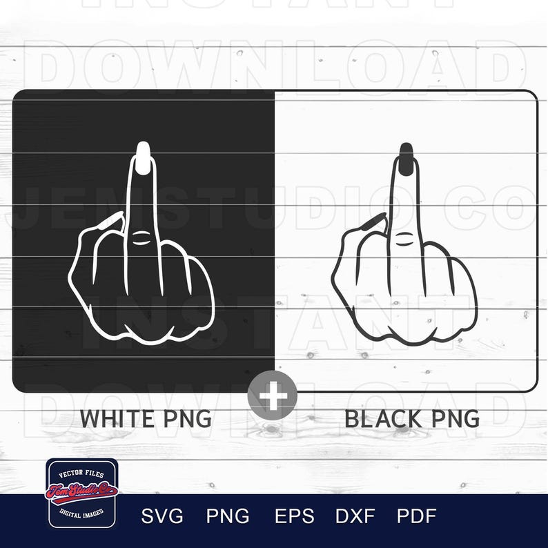 Middle Finger Hand Sign SVG: Woman's Gesture Cut File (digital Download ...