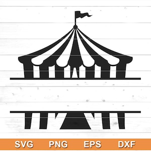 Circustent Split Frame SVG - Circustent Clipart - Bestanden voor Cricut, Silhouet (svg, png, jpg, dxf, eps)