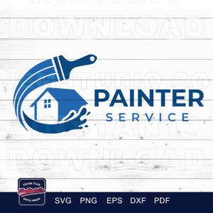 House Painting SVG: Painter Service Logo Design (Digital Download)