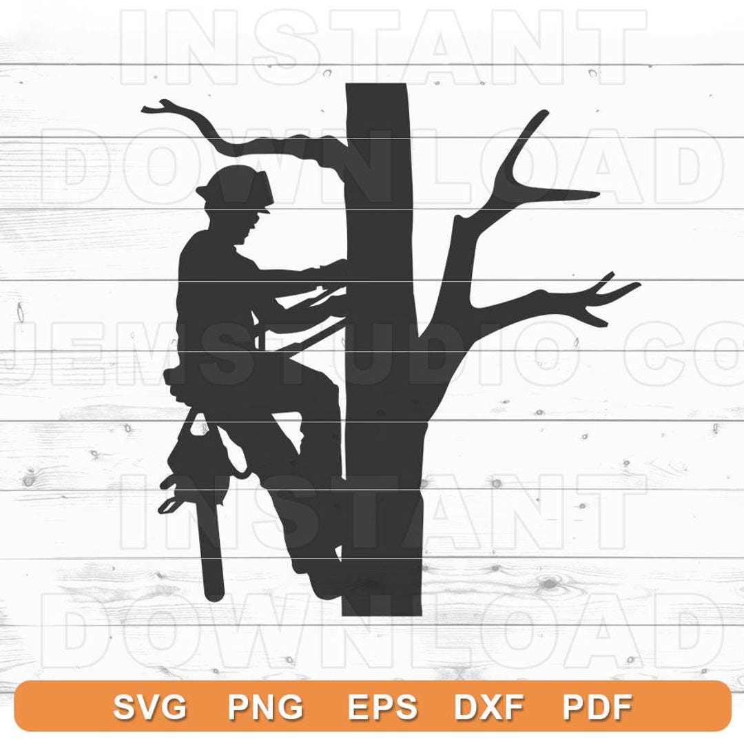 Tree Service Machine Svg Tree Arborist SVG – Tree Service Climbing Silhouette (digital Download ...